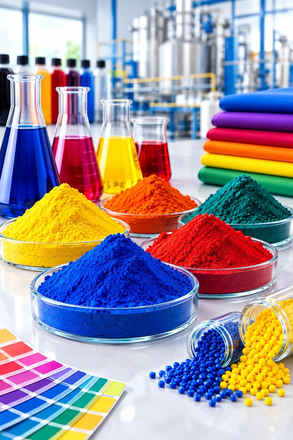 Pigmenti e vernici colorate in laboratorio